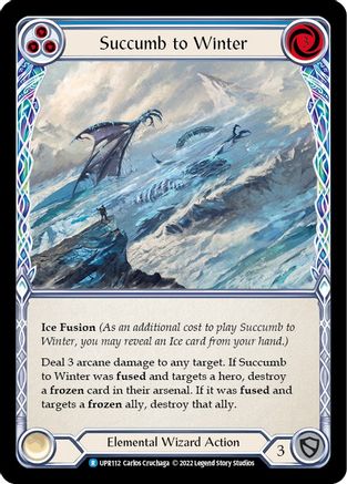 Succumb to Winter (Blue) [UPR112] (Uprising)  Rainbow Foil Flesh And Blood Single Flesh And Blood   