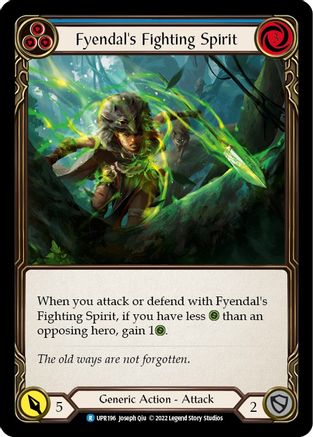 Fyendal's Fighting Spirit (Blue) [UPR196] (Uprising)  Rainbow Foil Flesh And Blood Single Flesh And Blood   