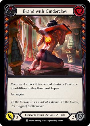 Brand with Cinderclaw (Red) [UPR060] (Uprising)  Rainbow Foil Flesh And Blood Single Flesh And Blood   