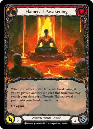 Flamecall Awakening (Extended Art) [UPR096] (Uprising)  Rainbow Foil Flesh And Blood Single Flesh And Blood   
