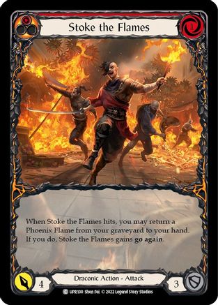 Stoke the Flames (Extended Art) [UPR100] (Uprising)  Rainbow Foil Flesh And Blood Single Flesh And Blood   