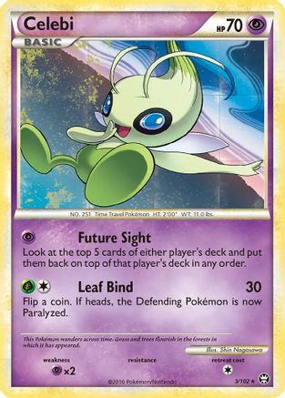 Celebi - 3/102 (Non-Holo Movie Exclusive) () [HGSS: Triumphant] Pokemon Single Pokémon