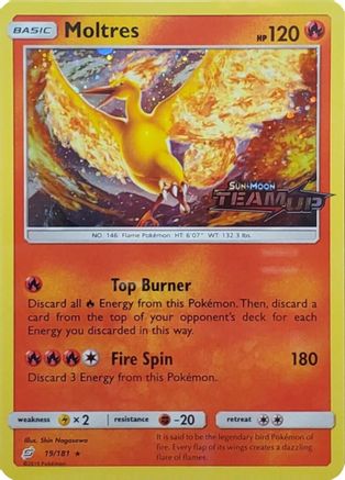 Moltres - 19/181 (Team Up Stamped) Holofoil [Misc: Cards & Products] Pokemon Single Pokémon