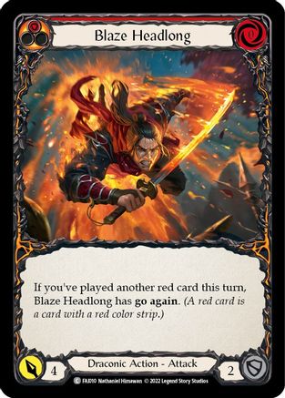 Blaze Headlong [FAI010] (Uprising Fai Blitz Deck) Flesh And Blood Single Flesh And Blood   