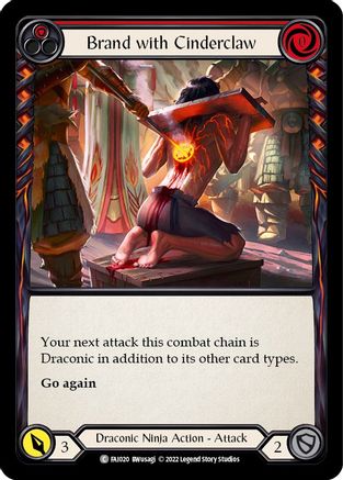 Brand with Cinderclaw (Red) [FAI020] (Uprising Fai Blitz Deck) Flesh And Blood Single Flesh And Blood   