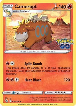 Camerupt (14/78) Reverse Holofoil [SWSH: Pokemon GO] Pokemon Single Pokémon