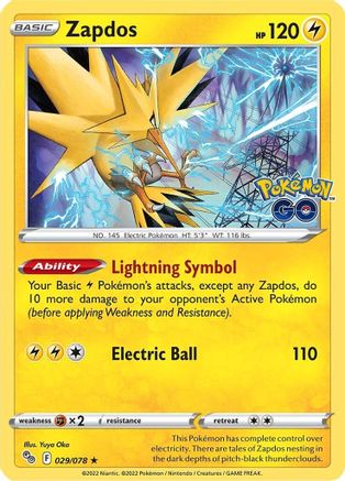 Zapdos (29/78) Holofoil [SWSH: Pokemon GO] Pokemon Single Pokémon