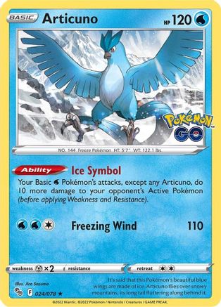Articuno (24/78) Reverse Holofoil [SWSH: Pokemon GO] Pokemon Single Pokémon