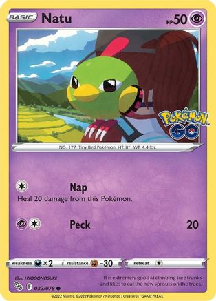 Natu (32/78) [SWSH: Pokemon GO] Pokemon Single Pokémon