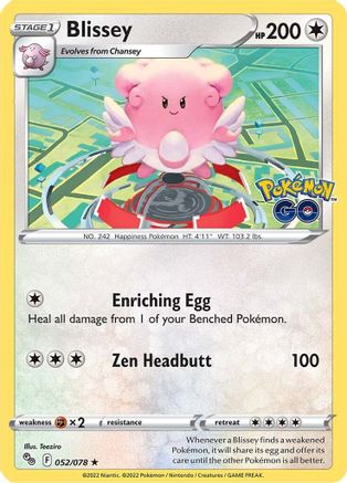 Blissey (52/78) Holofoil [SWSH: Pokemon GO] Pokemon Single Pokémon