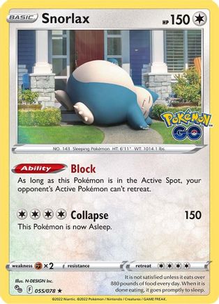Snorlax (55/78) Holofoil [SWSH: Pokemon GO] Pokemon Single Pokémon