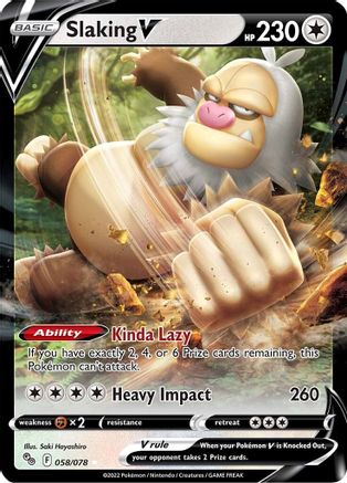 Slaking V (58/78) Holofoil [SWSH: Pokemon GO] Pokemon Single Pokémon