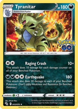 Tyranitar (43/78) Holofoil [SWSH: Pokemon GO] Pokemon Single Pokémon