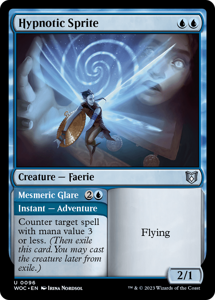 Hypnotic Sprite (WOC-096) [Wilds of Eldraine Commander] MTG Single Wizards of the Coast