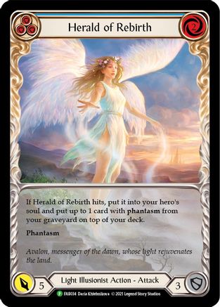 Herald of Rebirth (Blue) [FAB034] (Promo)  Rainbow Foil Flesh And Blood Single Flesh And Blood   