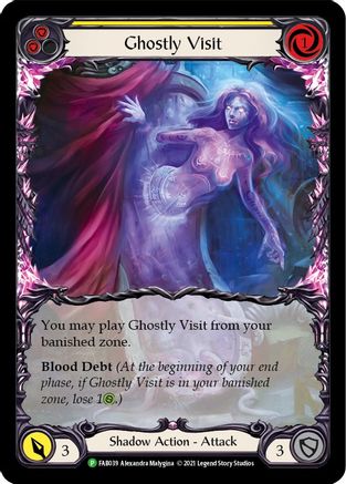 Ghostly Visit (Yellow) [FAB039] (Promo)  Rainbow Foil Flesh And Blood Single Flesh And Blood   