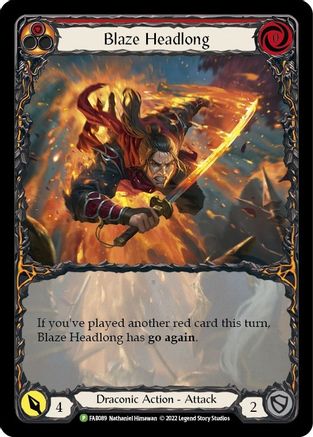 Blaze Headlong [FAB089] (Promo)  Rainbow Foil Flesh And Blood Single Flesh And Blood   