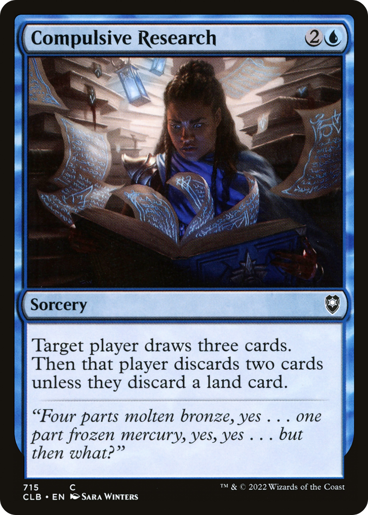 Compulsive Research (CLB-715) [Commander Legends: Battle for Baldur's Gate] MTG Single Wizards of the Coast