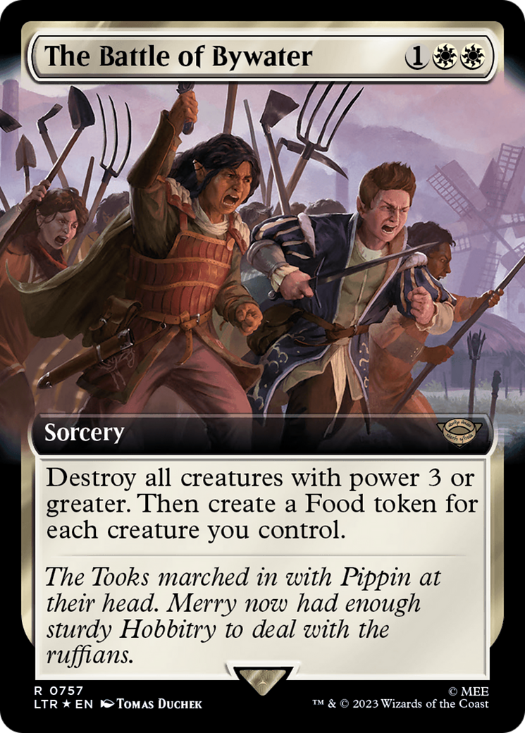 The Battle of Bywater (Surge Foil) (LTR-757) [The Lord of the Rings: Tales of Middle-earth] (Extended Art) Foil MTG Single Wizards of the Coast