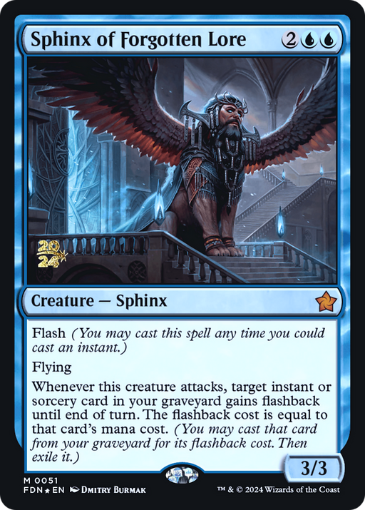 Sphinx of Forgotten Lore (PRE-051) [Foundations Promos] Foil MTG Single Wizards of the Coast