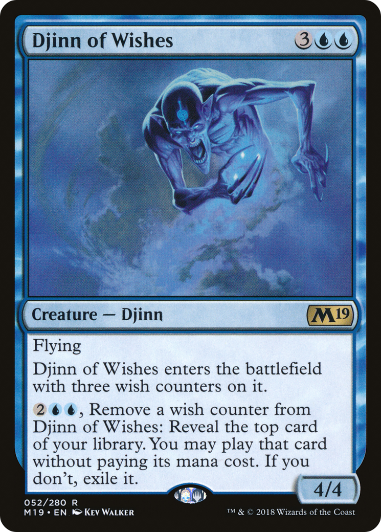 Djinn of Wishes (M19-052) [Core Set 2019] MTG Single Wizards of the Coast