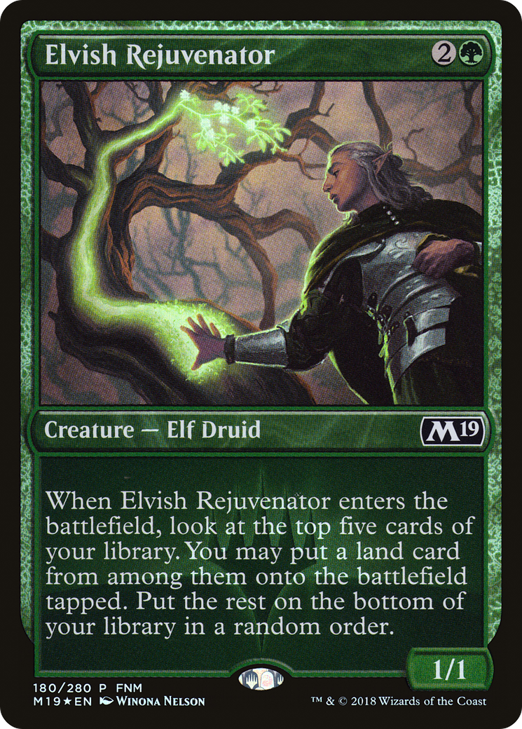 Elvish Rejuvenator (FNM-180) [Core Set 2019 Promos] Foil MTG Single Wizards of the Coast