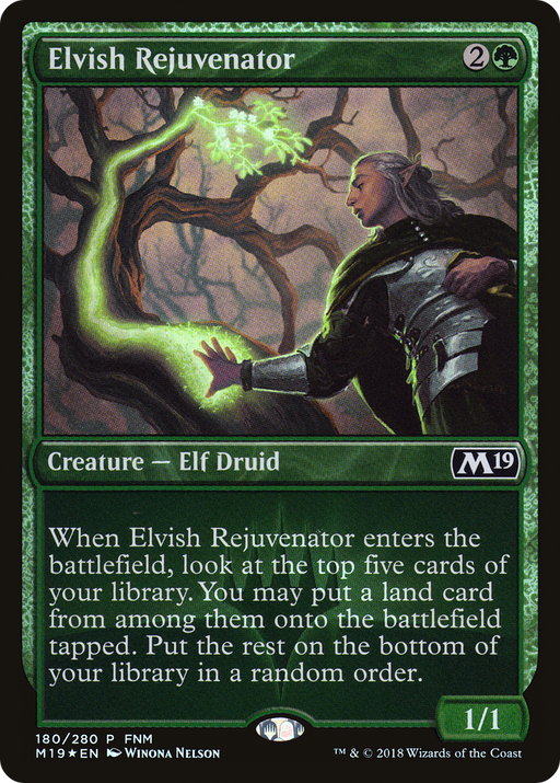 Elvish Rejuvenator (FNM-180) [Core Set 2019 Promos] Foil MTG Single Wizards of the Coast