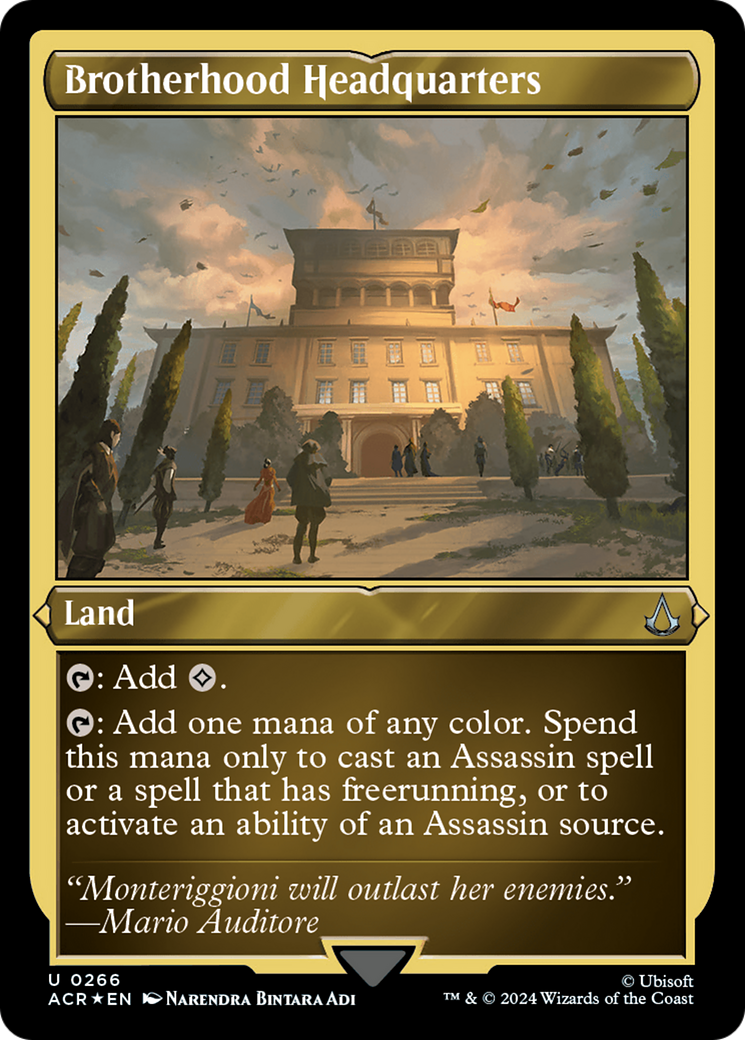 Brotherhood Headquarters (ACR-266) [Assassin's Creed] Etched Foil MTG Single Wizards of the Coast