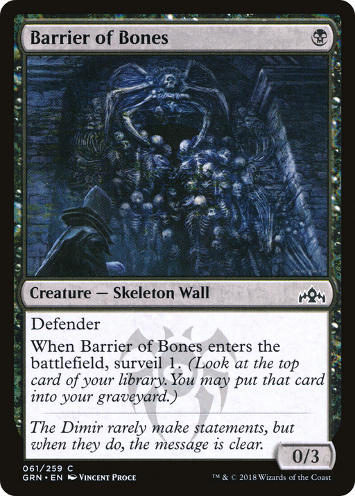Barrier of Bones (GRN-061) [Guilds of Ravnica] Foil MTG Single Wizards of the Coast