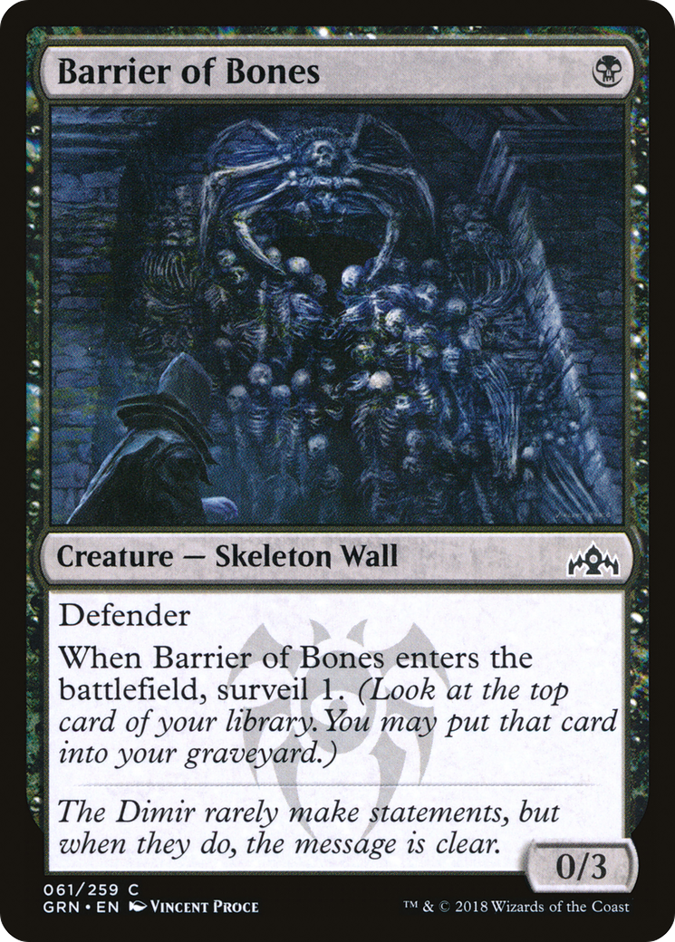 Barrier of Bones (GRN-061) [Guilds of Ravnica] MTG Single Wizards of the Coast
