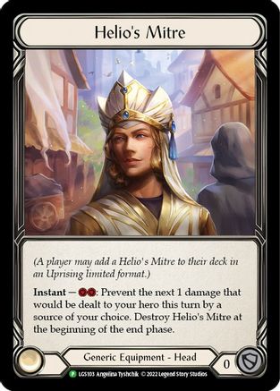 Helio's Mitre [LGS103] (Promo)  Rainbow Foil Flesh And Blood Single Flesh And Blood   