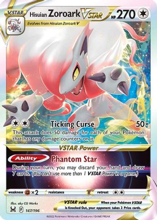 Hisuian Zoroark VSTAR (147/196) Holofoil [SWSH: Lost Origin] Pokemon Single Pokémon