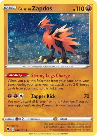 Galarian Zapdos - 082/203 (Cosmos Holo) [Misc: Cards & Products] Pokemon Single Pokémon