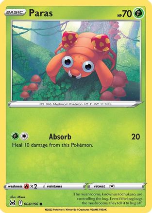 Paras (4/196) [SWSH: Lost Origin] Pokemon Single Pokémon
