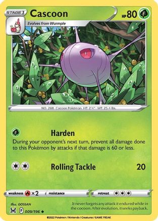 Cascoon (9/196) Reverse Holofoil [SWSH: Lost Origin] Pokemon Single Pokémon