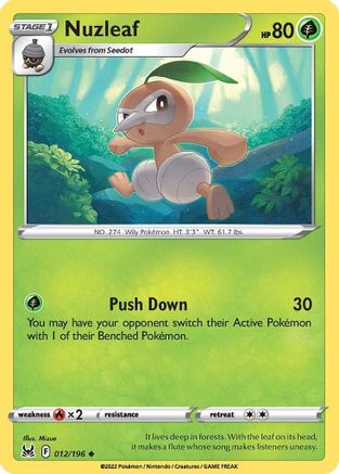 Nuzleaf (12/196) [SWSH: Lost Origin] Pokemon Single Pokémon