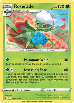 Roserade (15/196) Reverse Holofoil [SWSH: Lost Origin] Pokemon Single Pokémon