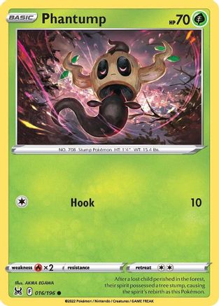 Phantump (16/196) [SWSH: Lost Origin] Pokemon Single Pokémon
