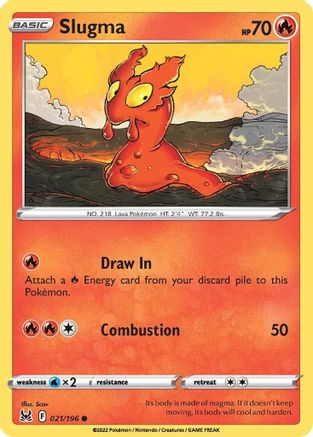 Slugma (21/196) Reverse Holofoil [SWSH: Lost Origin] Pokemon Single Pokémon
