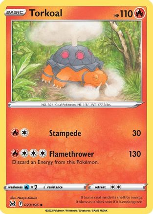 Torkoal (23/196) [SWSH: Lost Origin] Pokemon Single Pokémon
