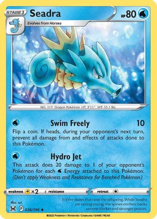 Seadra (36/196) Reverse Holofoil [SWSH: Lost Origin] Pokemon Single Pokémon