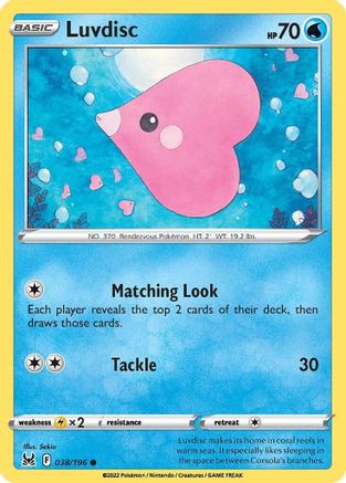Luvdisc (38/196) [SWSH: Lost Origin] Pokemon Single Pokémon