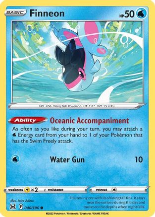 Finneon (40/196) Reverse Holofoil [SWSH: Lost Origin] Pokemon Single Pokémon