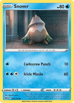 Snover (42/196) Reverse Holofoil [SWSH: Lost Origin] Pokemon Single Pokémon