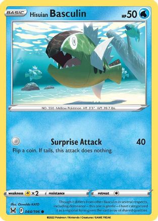 Hisuian Basculin (44/196) [SWSH: Lost Origin] Pokemon Single Pokémon