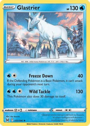 Glastrier (51/196) Holofoil [SWSH: Lost Origin] Pokemon Single Pokémon