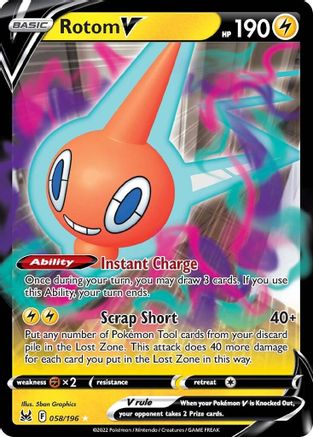 Rotom V (58/196) Holofoil [SWSH: Lost Origin] Pokemon Single Pokémon