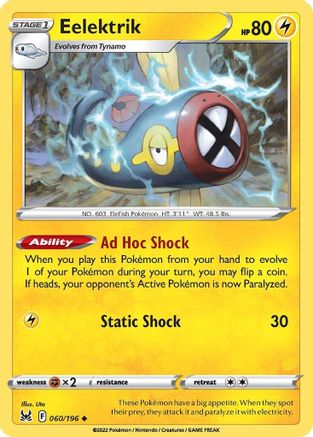 Eelektrik (60/196) [SWSH: Lost Origin] Pokemon Single Pokémon