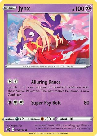 Jynx (68/196) Reverse Holofoil [SWSH: Lost Origin] Pokemon Single Pokémon