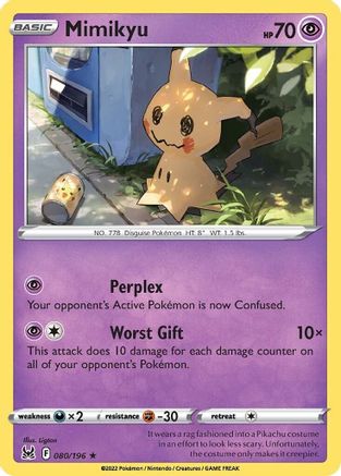 Mimikyu (80/196) Reverse Holofoil [SWSH: Lost Origin] Pokemon Single Pokémon